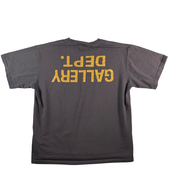 Gallery Dept. Brown Crewneck T-Shirt With Yellow Logo Print Short Sleeves Made I - Picture 7 of 9